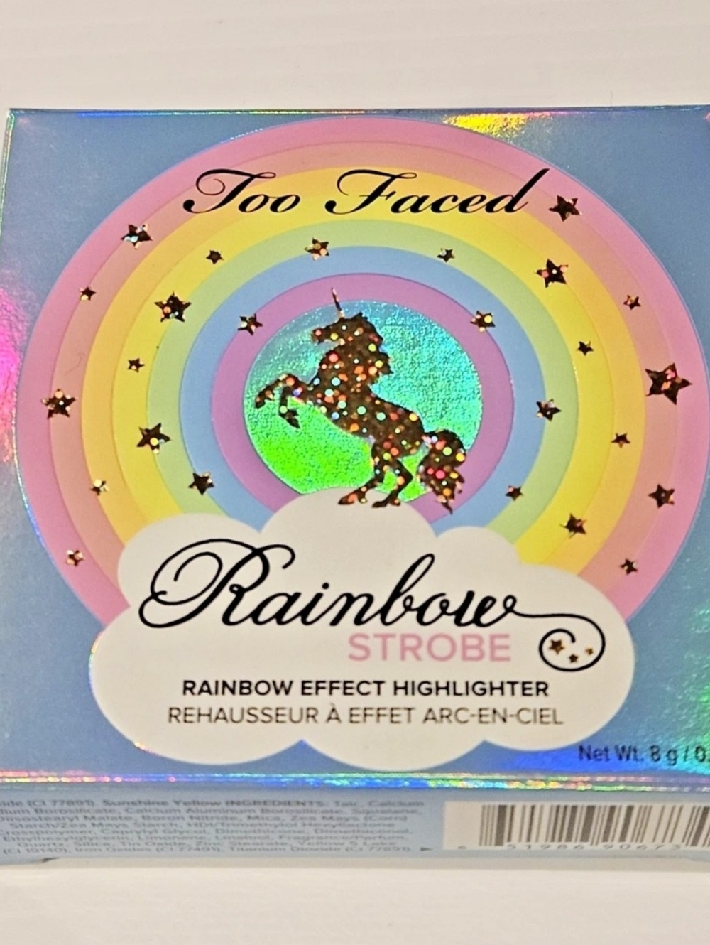 Too Faced Rainbow Strobe Rainbow Effect Highlighter NIB 0.28 oz./8 g